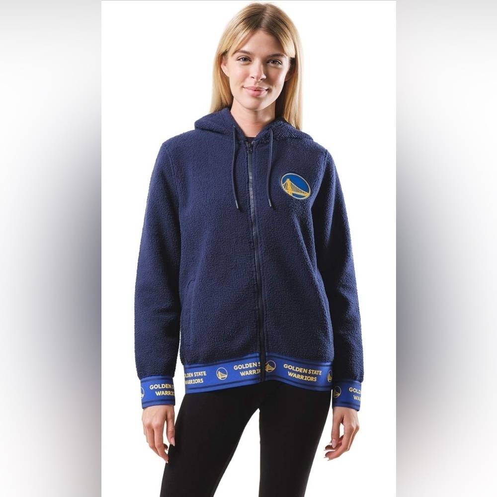 NWT- NBA Golden State Warriors Women's Full Zip Sherpa Hoodie